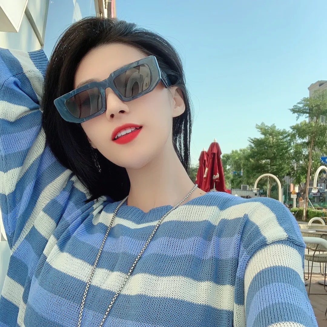 Luxury Designer Black Rectangle Sunglasses For Women And Men Classic Inverted Triangle Design SPR 11Z 12Z With Chunky Sheet Mirror Legs And Original Box From Liulin6081 72.54 DHgate.Com
