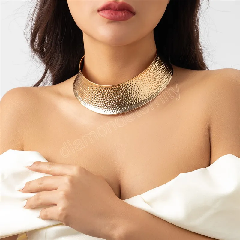 Exaggerated Metal Wire Open Cuff Torques Choker Necklace For Women