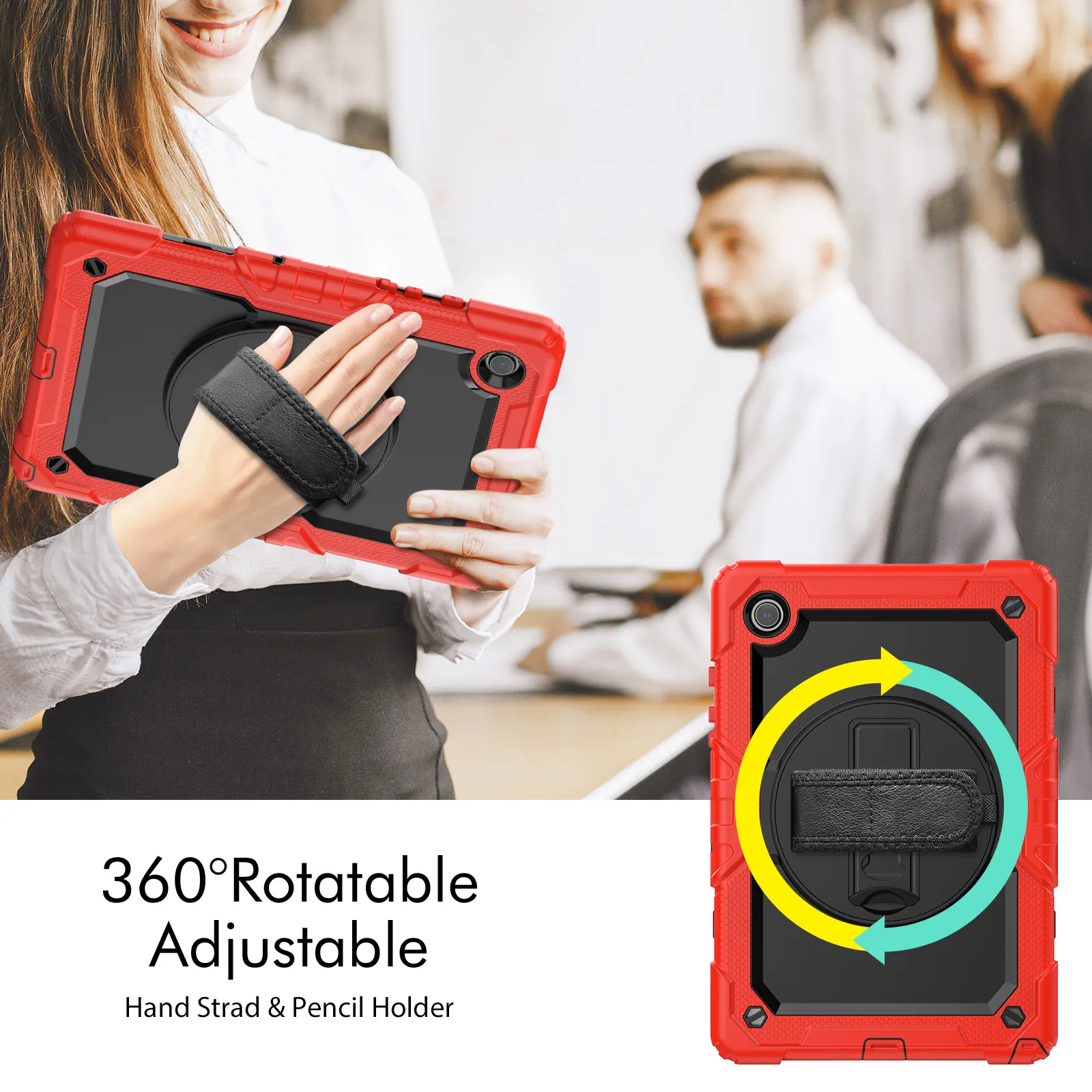 M Shell Tablet Tablet Protective Shell: Heavy Duty Shockproof Cover With Rotating ...