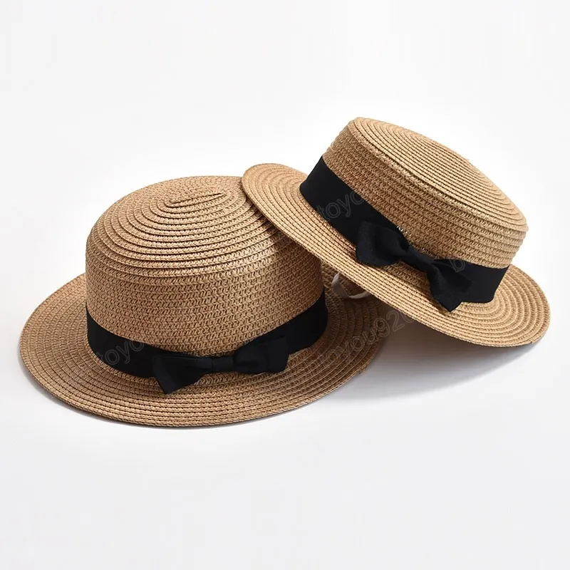 Stylish Straw Straw Hat With Bow Set With Bowknot For Parent Child, Girls,  And Women Perfect For Summer Casual Wear, Beach Trips, Camping, Or Travel  From Bestwishtoyou920, $6.94