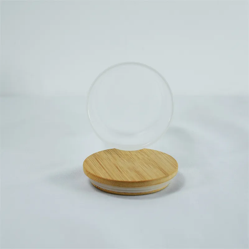 10oz Frosted Glass glass candle jars with Bamboo Lids...