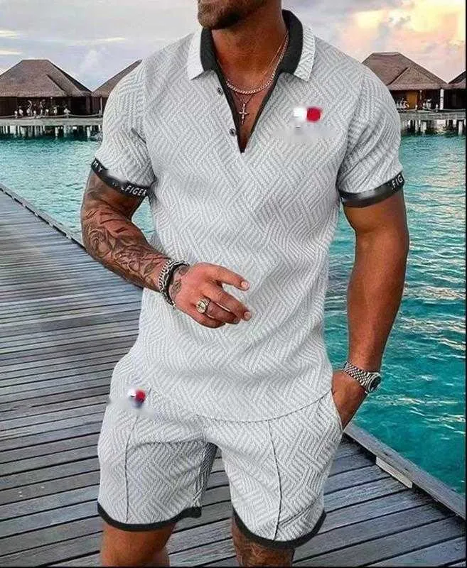 Designer Plus Size Clothing Mens Tracksuits Summer Brand Printed