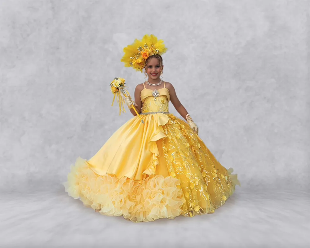 KIDS COUTURE YELLOW DRESS SET – Pinkcow Designs Private Limited