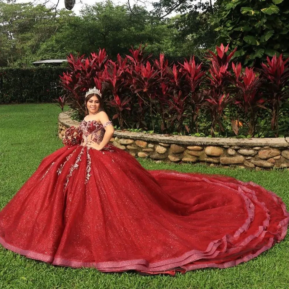 Vestido de 15 anos bordô sales
