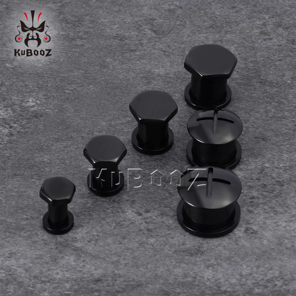 KUBOOZ Stainless Steel Nut Screw Ear Expander Plugs Tunnels