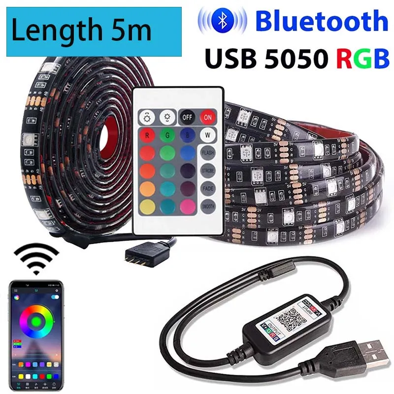 5M Bluetooth LED Stripes RGB LED Streifen USB