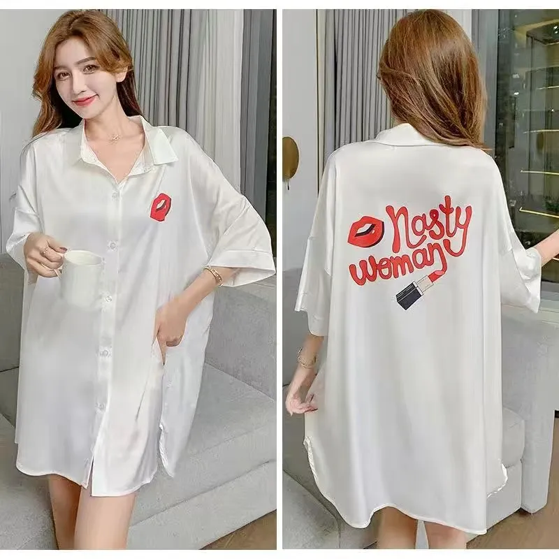 Breathable Ice Silk Pajama Set For Women 23 Inch Loose Fit Skirt Perfect For Summer Ideal For Pregnant Women New Home Wear And Trf Outerwear From Jinguangcanlan558 25.34 DHgate.Com