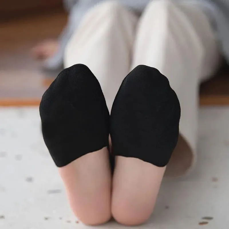 Sling boat socks women s high heels socks shallow mouth invisible heel half palm summer thin front foot half cut cotton socks