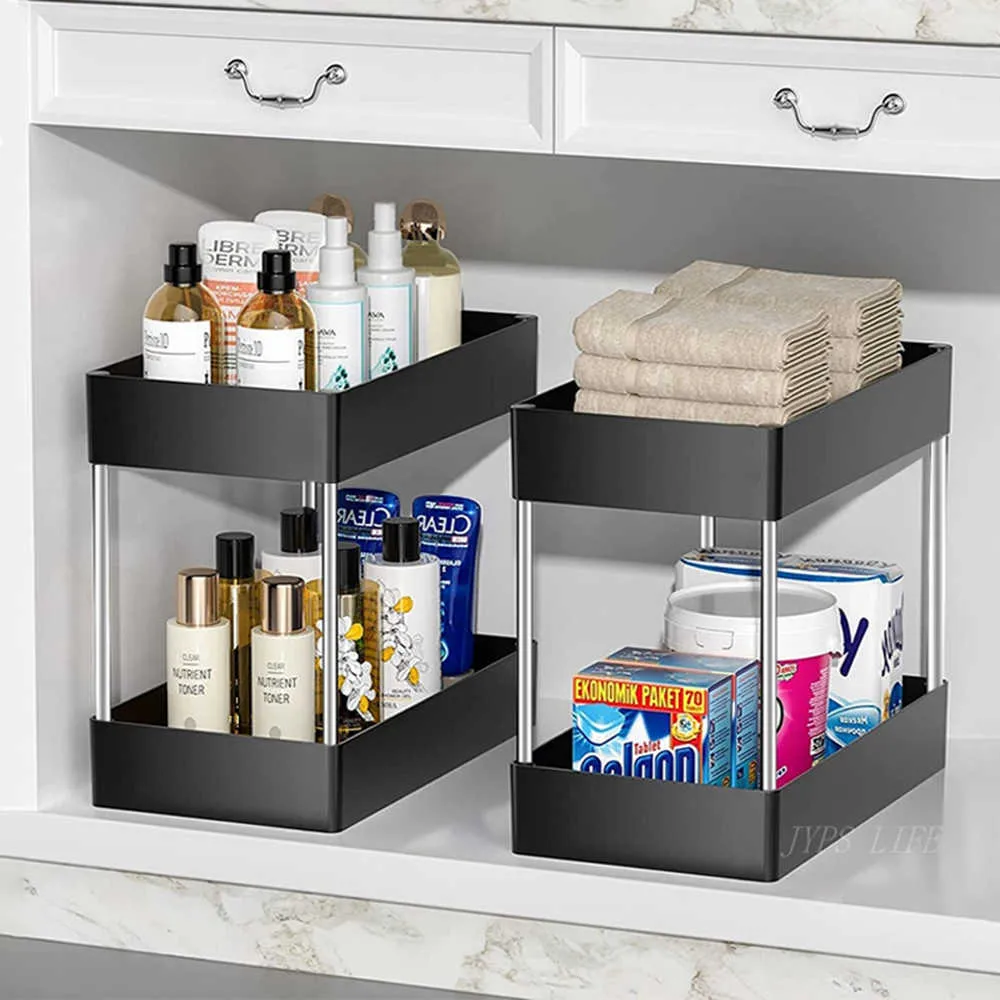 Latest 1 Under Sink Storage Organizer 2 Tier Drawer Multipurpose