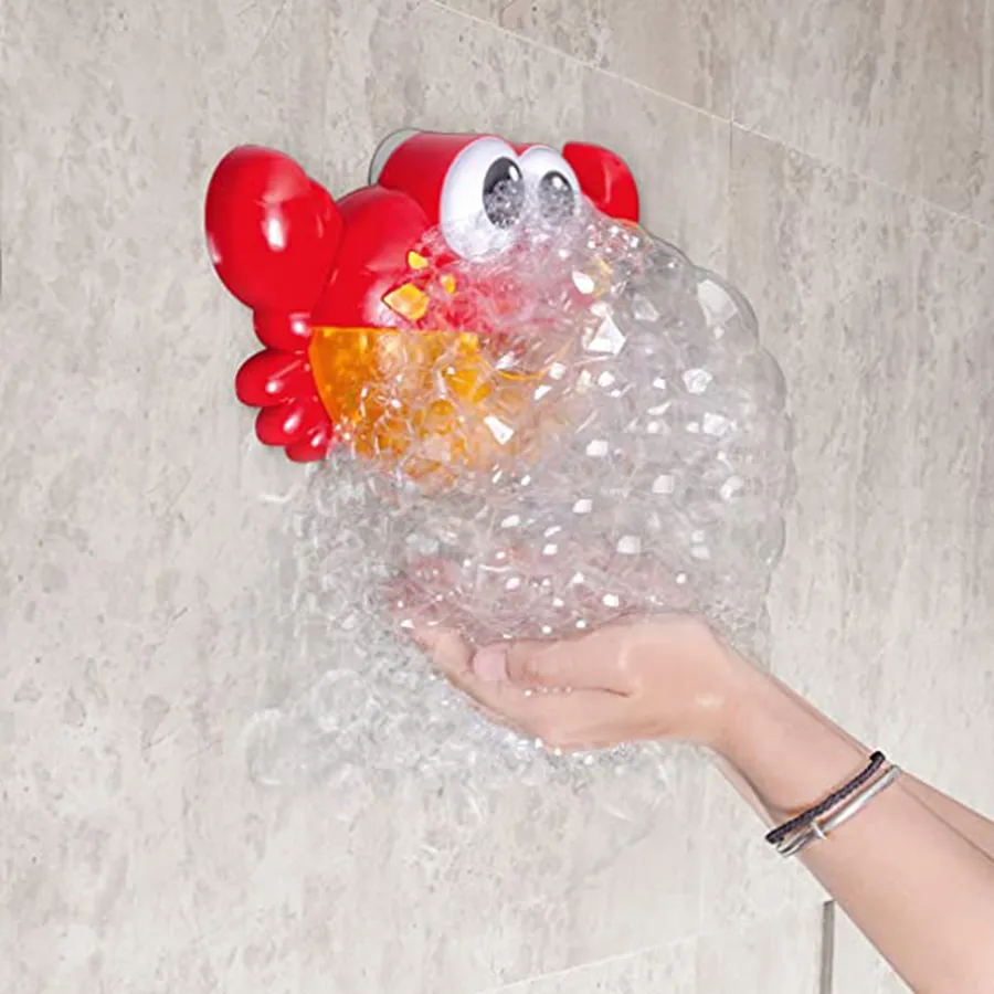 Music bath bubble maker machine crab frog automatic toy for baby kids on sale