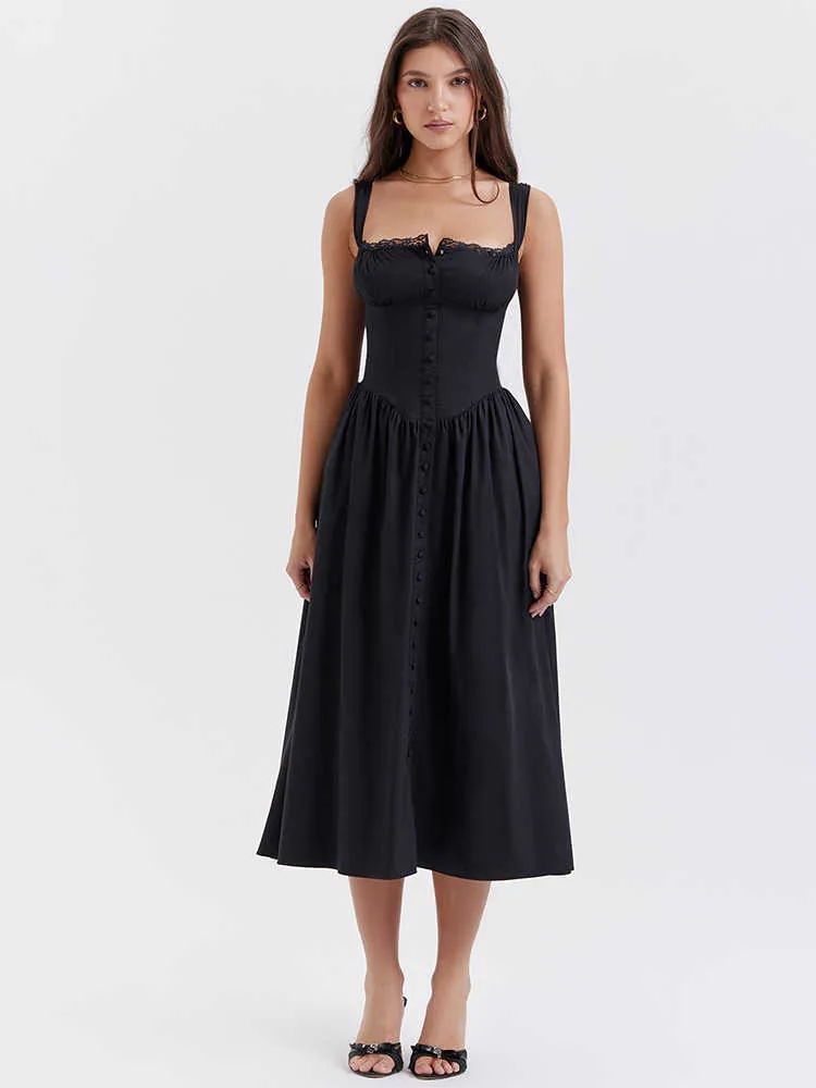 Chic Black Sundress Midi Womens Garden Party... From Join3, $29.9 In Bulk |  DHgate.Com