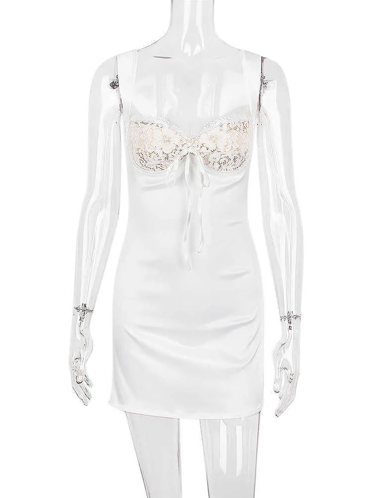chinese dress ladies White A-line lace Mini Dress  ADONIS BOUTIQUE