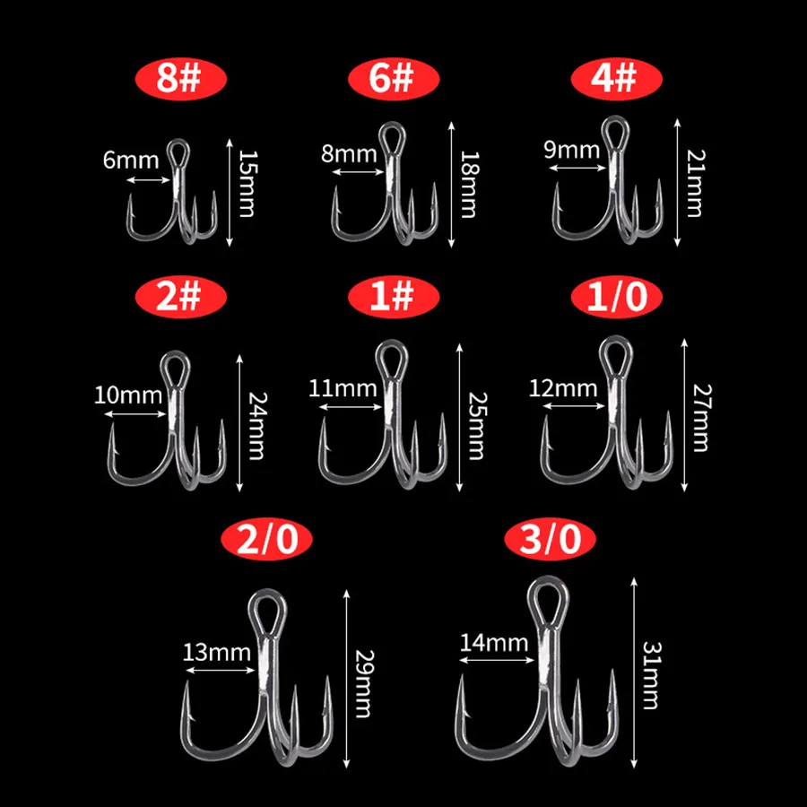 6X Strong Carbon Steel Treble Small Fishing Hooks Set For Big Game Fish  Bluefish, Salmon, Kingfish From Pong05, $9.05