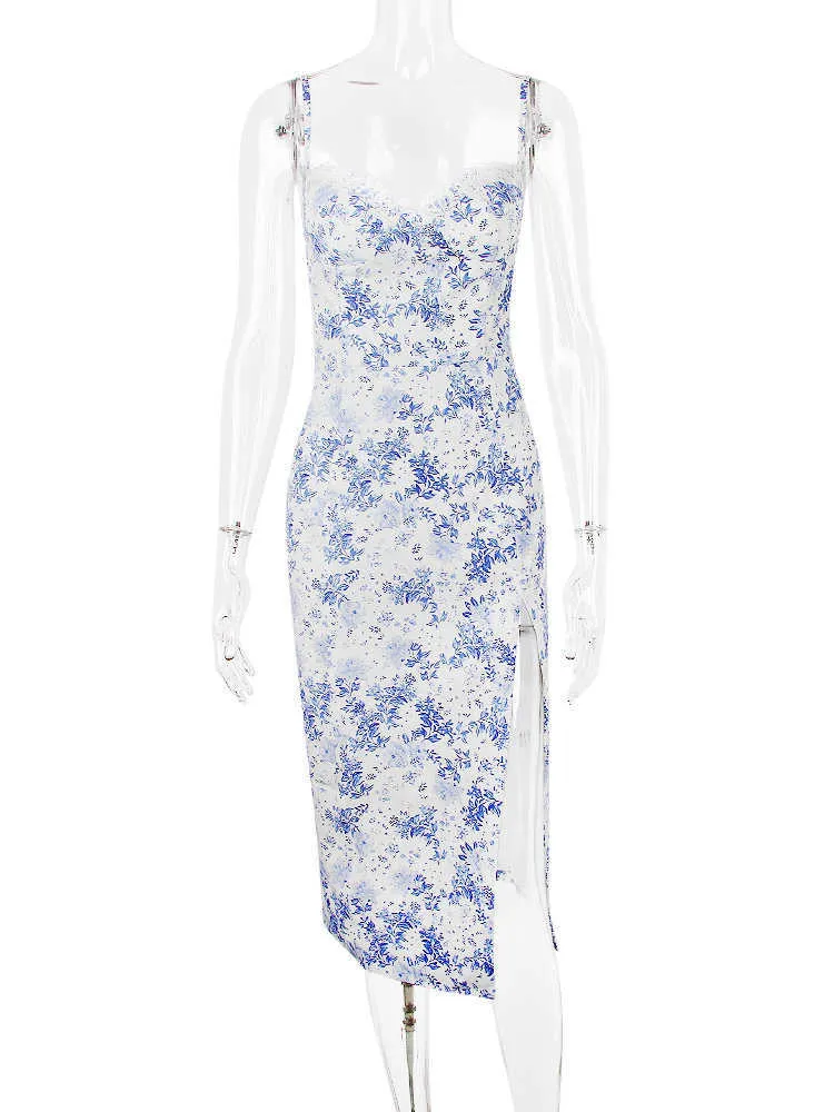 Lace Trim Spaghetti Strap Blue Print Midi Dress Women Garden Party Clothes Summer 2024 from Dhgate Basic & Casual Dresses - price 23.38 Lace Trim Spaghetti Strap Blue Print Midi Dress Women Garden Party Clothes Summer 2024 from Dhgate Basic & Casual Dresses - price 23.38