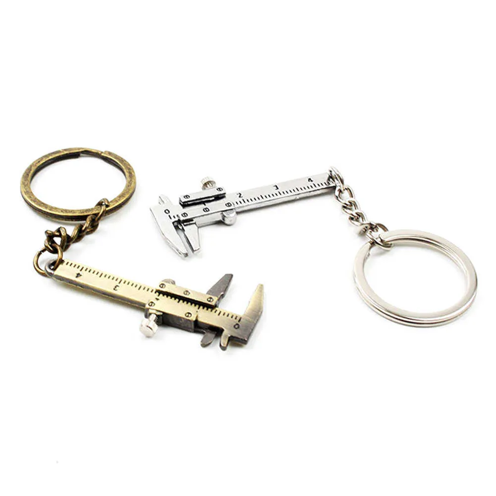 2 Porte-clés Mini Pied à Coulisse - Alliage De Zinc, Design Outil De Mesure - Cadeau Original Pour Hommes