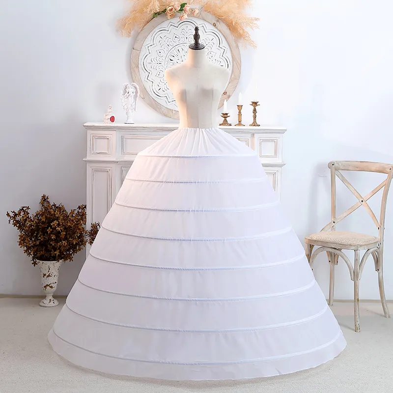 Super Large Six Steel Skirt Brace Wedding Dress With Inner