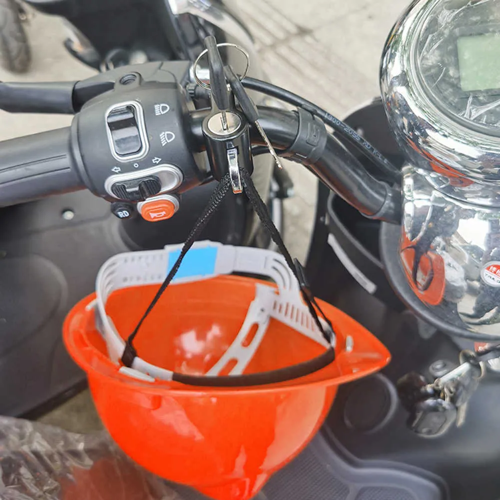 Universal Motorcycle Helmet Lock Anti-Theft Helmet Safety Lock Metal  22mm-26mm Black with 2 Keys
