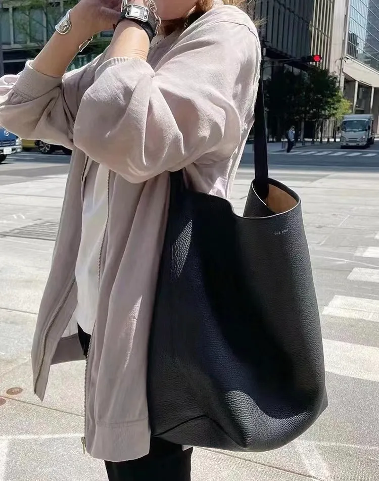 Luxury Leather Axillary Bucket Bag With Large Capacity And Flat Shoulder Strap Minimalist Designer The Row Handbags For Women From Lady bags2020 49.33 DHgate.Com