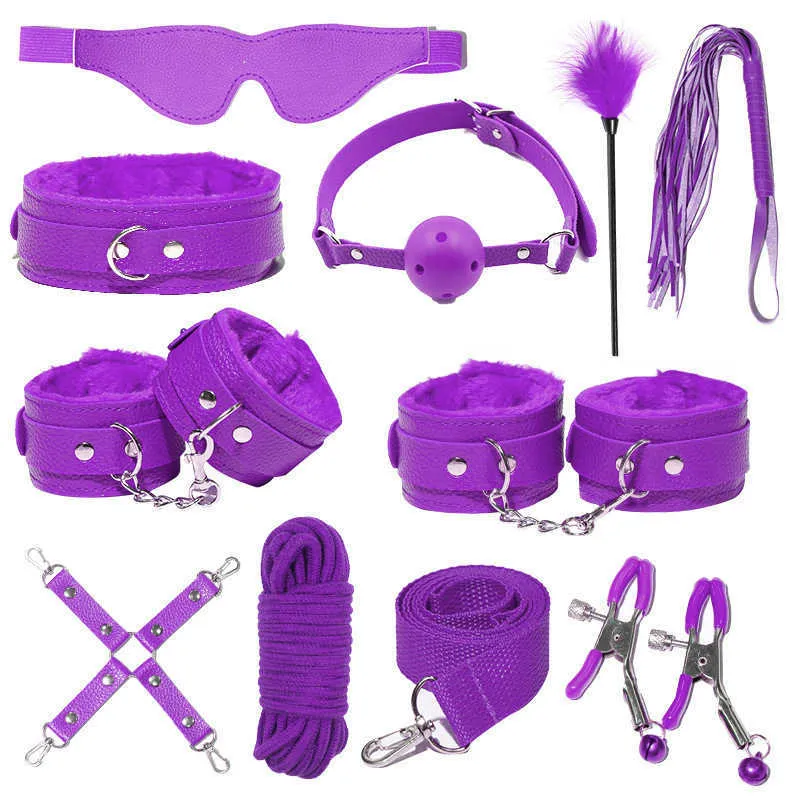  SM Couple Toys BDSM Leather Bondage Set Restraint Kit