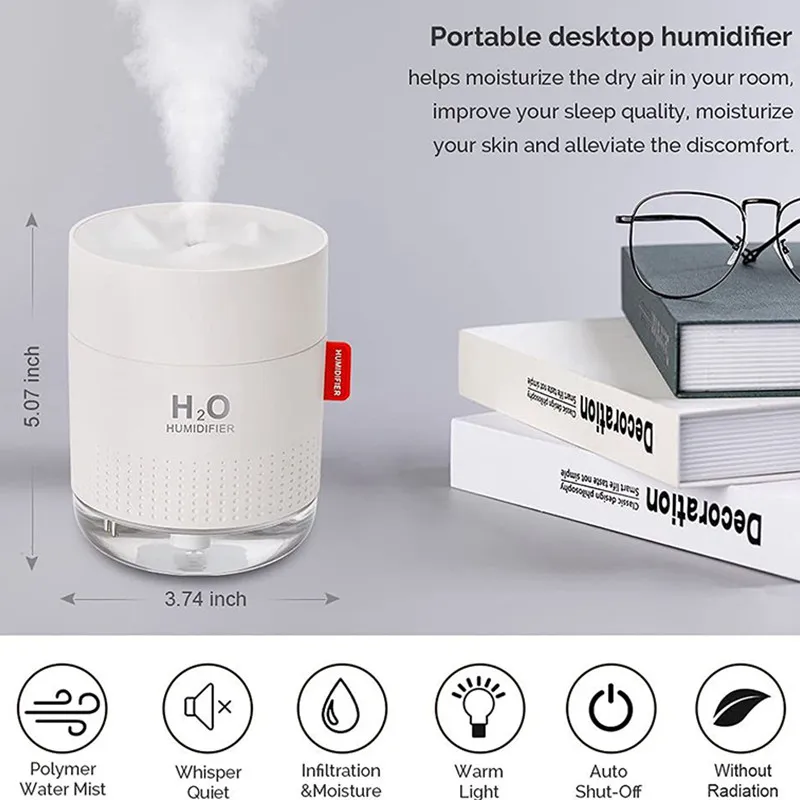 500ml Portable Mini Humidifier Miniso With Night Light USB Powered For  Home, Office, And Travel From Topshenzhen, $6.24