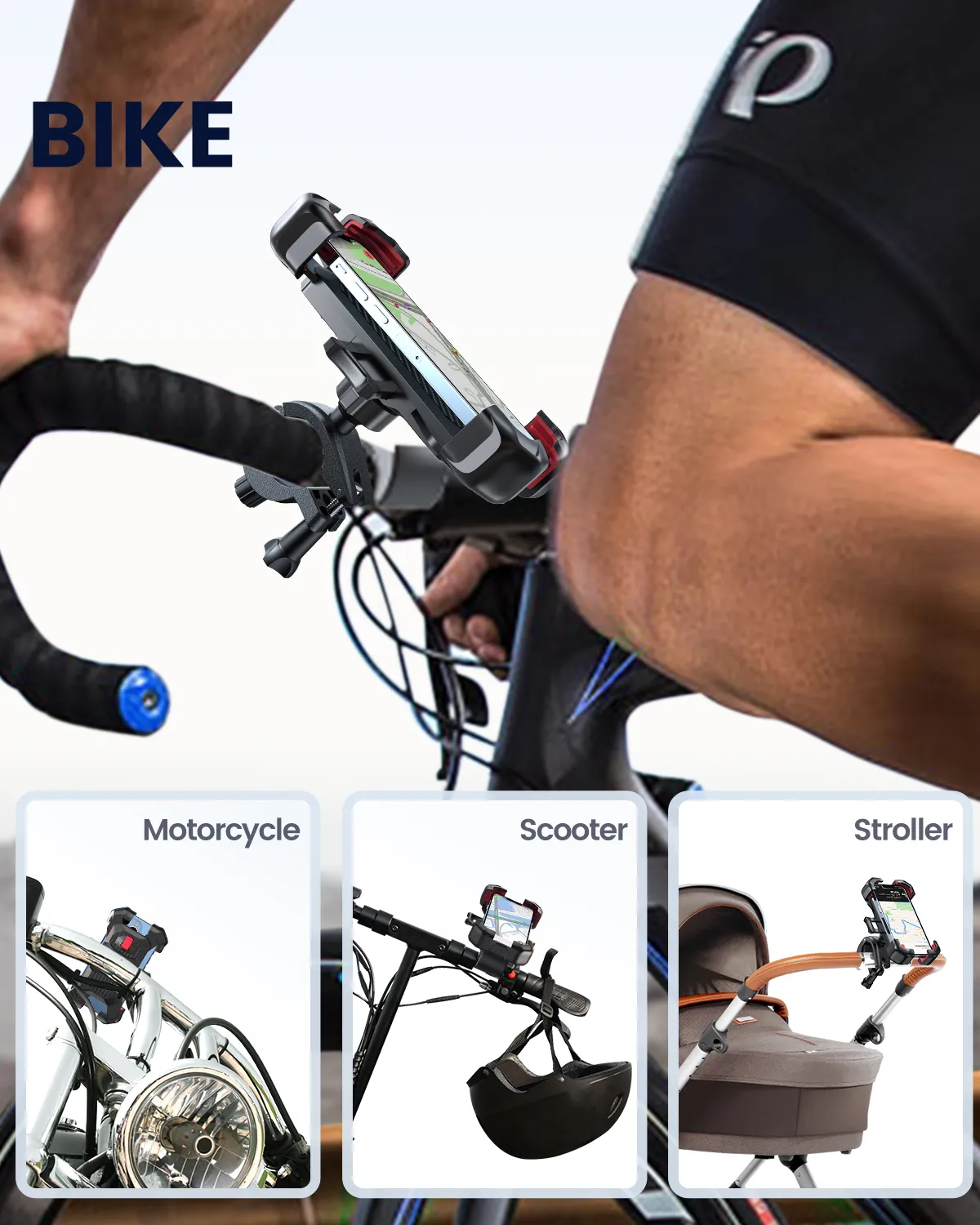 Universal Bike Phone Holder With Shockproof Bracket For 4.7 7 Inch