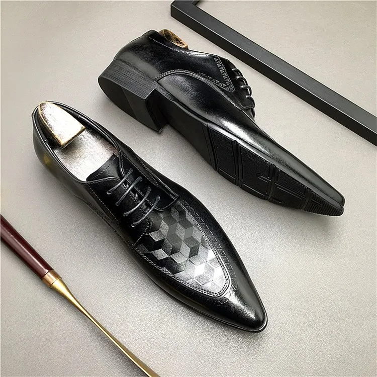 Pointed toe leather shoes best sale