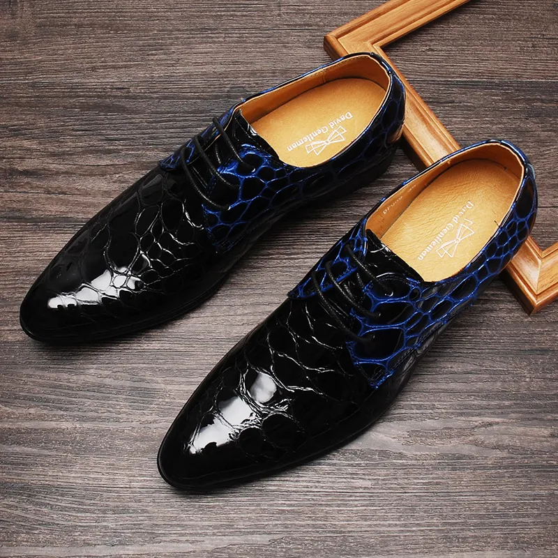 Crocodile Motif Hommes Chaussures Habill es Mariage Luxe En Cuir