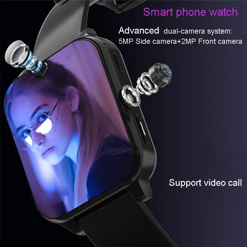 Hot Sell 4G Internet Smart Watch Phone 4GB 64GB Android 9.0 Video Call GPS 1.99