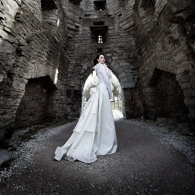 Lace Corset Bridal Gown Boned Corset A Line Vintage Victorian Bustle  Wedding Dress Long Sleeves from Dhgate A-Line Wedding Dresses - price 158.8