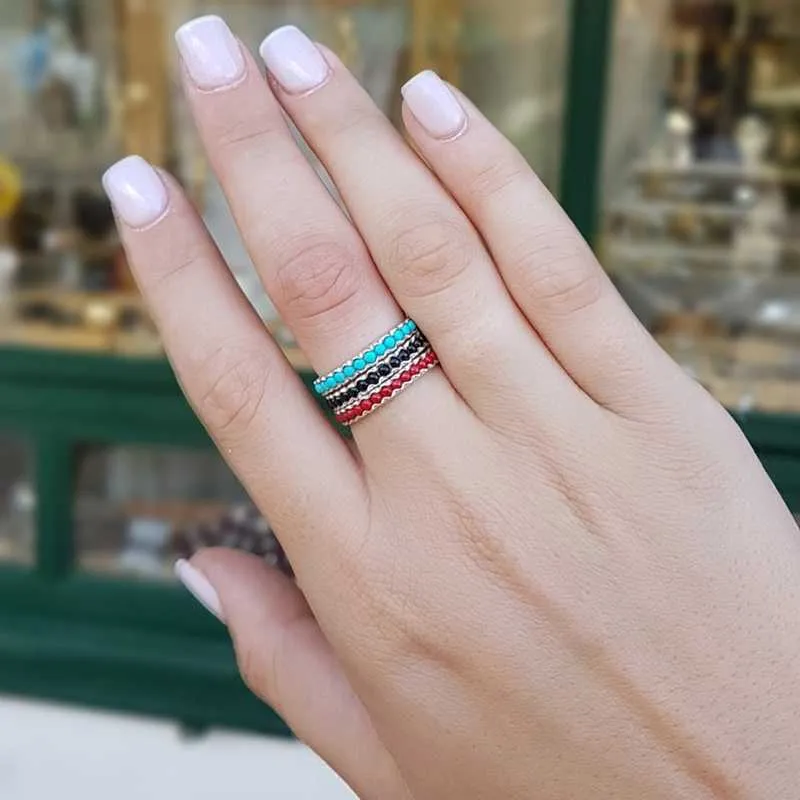Anillo de discount plata dedo verde