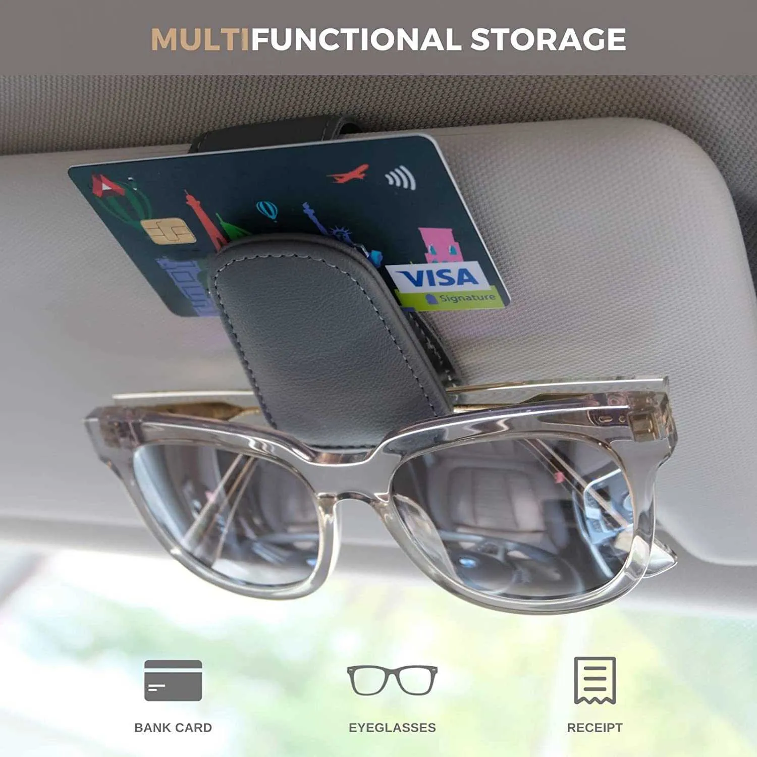 Amazon.com: Sunglasses Holder for Car Sun Visor, Magnetic