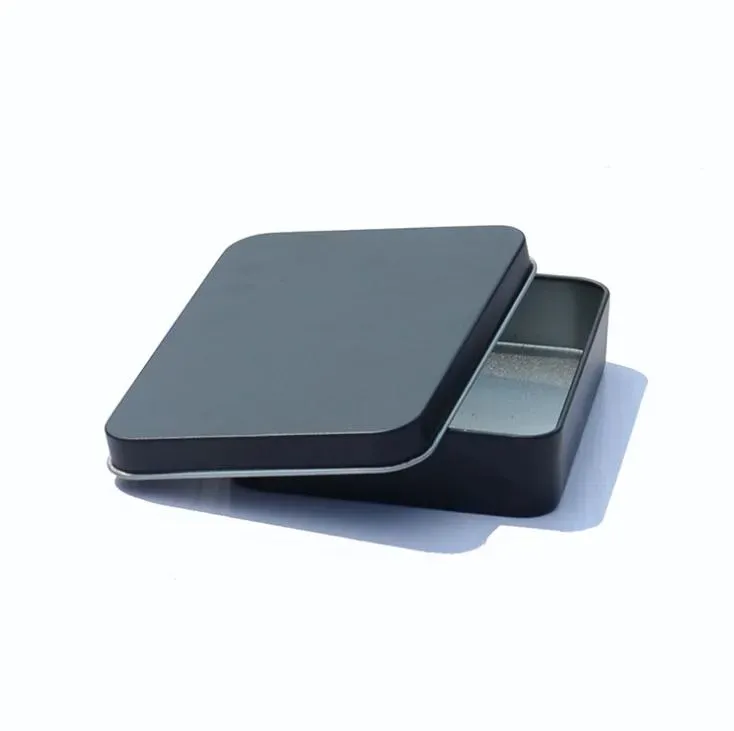 Black tin box top