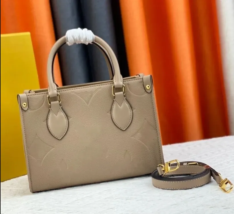 7A Genuine Leather designer bag Onthego Tote Bag Sunrise Pastel Monograms Tie Dye Handbags Luxury Summer Multicolor Shopping Cross Body 8 color 25cm