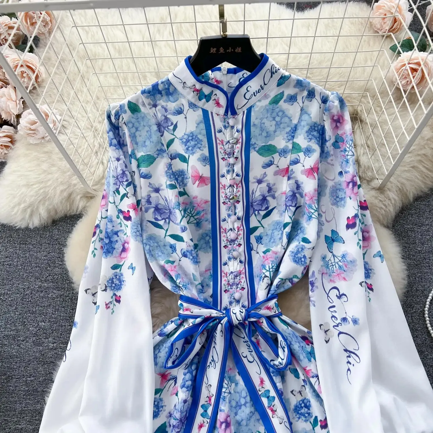 Bohemian Chiffon One Shoulder Mid Calf Floral Midi Dress Bohemian Chiffon One Shoulder Mid Calf Floral Midi Dress