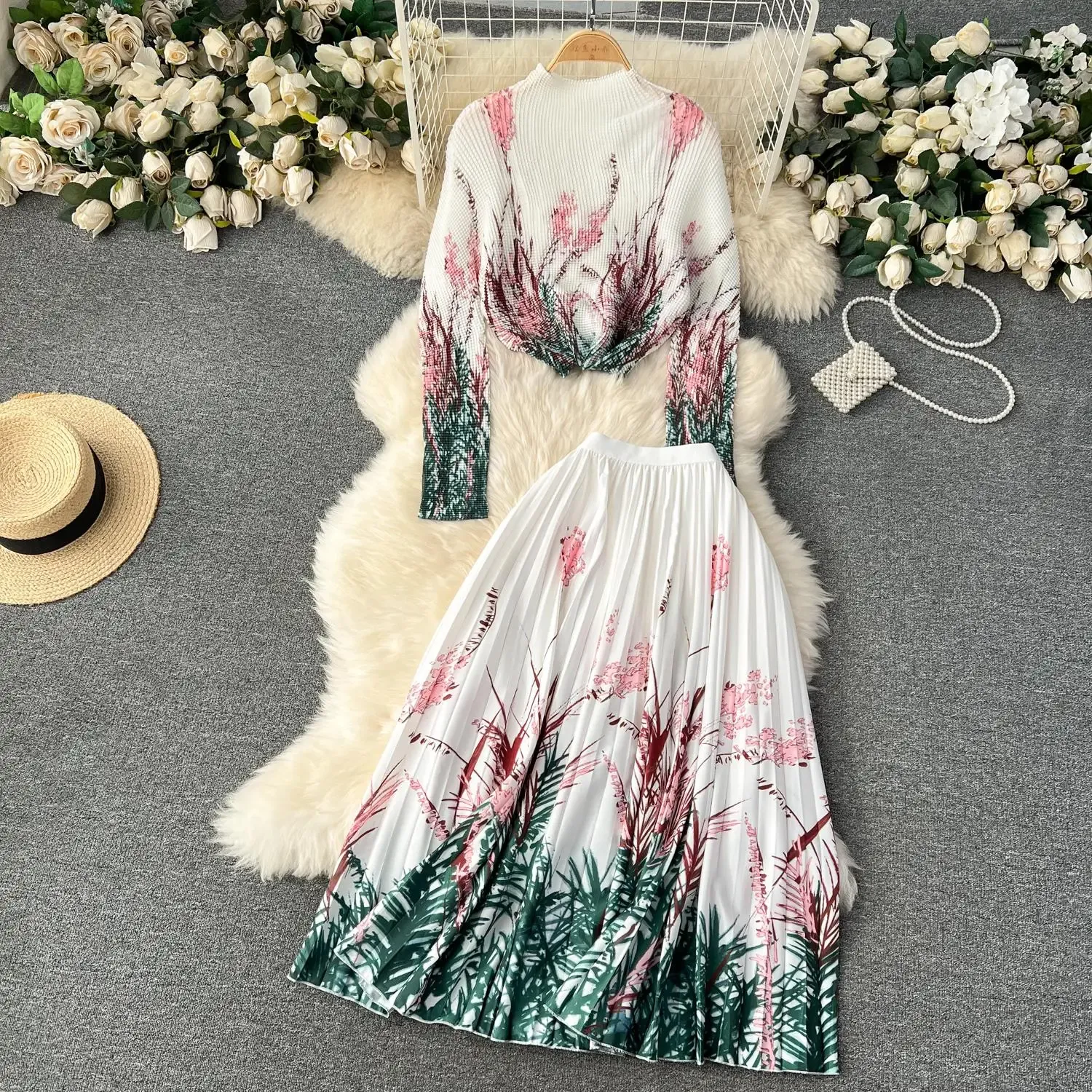 clane DRESS FLOWER PIN TUCK ONE PIECE ② セール】DRESS FLOWER PIN TUCK ONE PIECE（ワンピース）｜CLANE