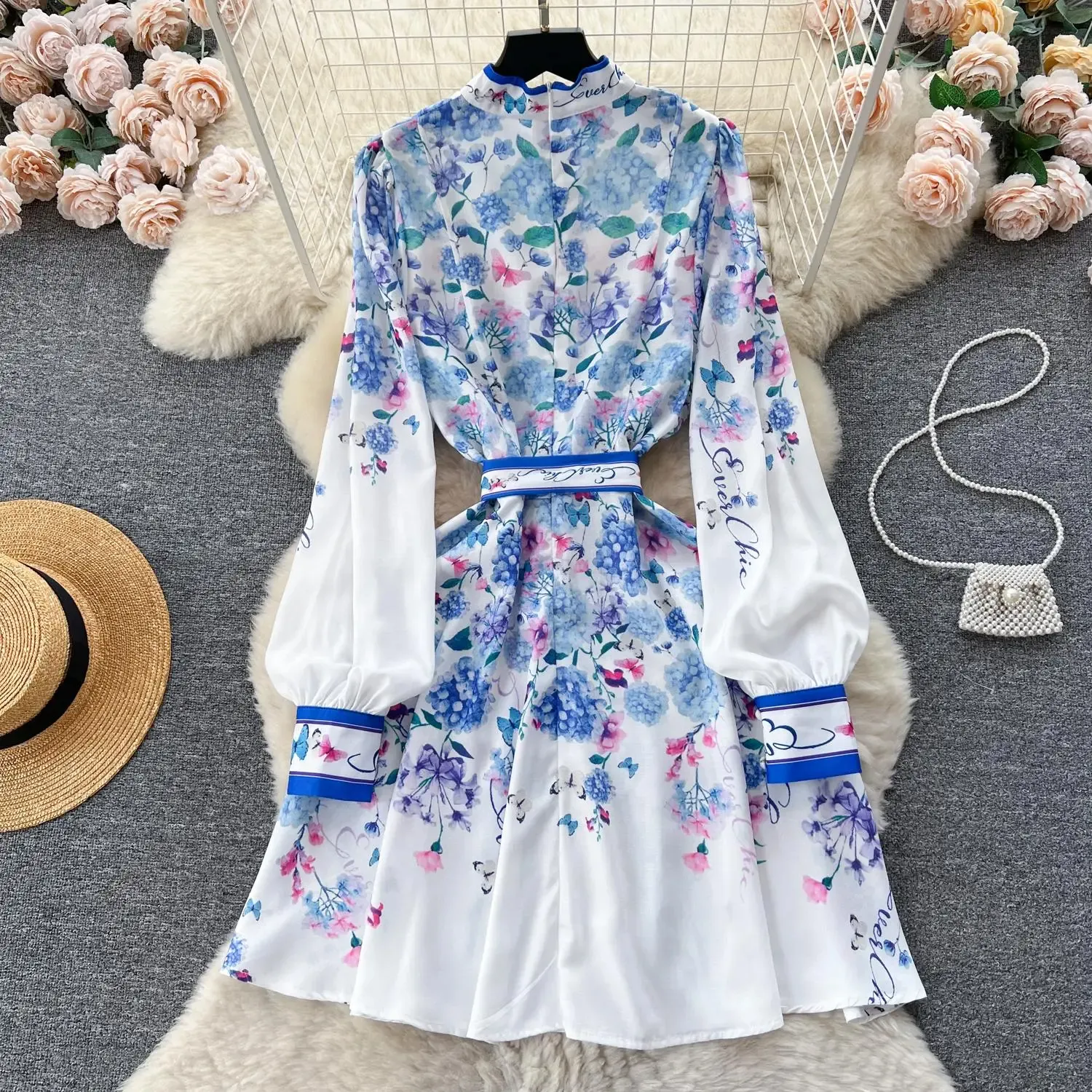 Bohemian Chiffon One Shoulder Mid Calf Floral Midi Dress Bohemian Chiffon One Shoulder Mid Calf Floral Midi Dress