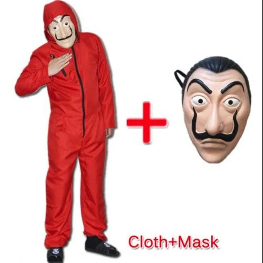 Amazon.com: Unisex Red Jumpsuits Mask Halloween Party Costume Full Set  (20284, XL) : Clothing, Shoes & Jewelry