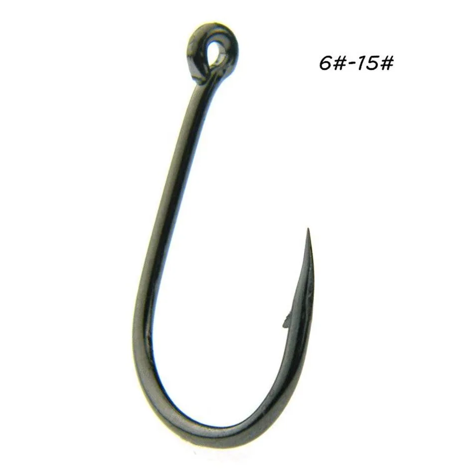 Ise Hooks 10 Sizes 6# 15# Black Barbed Hooks For Asian Carps High