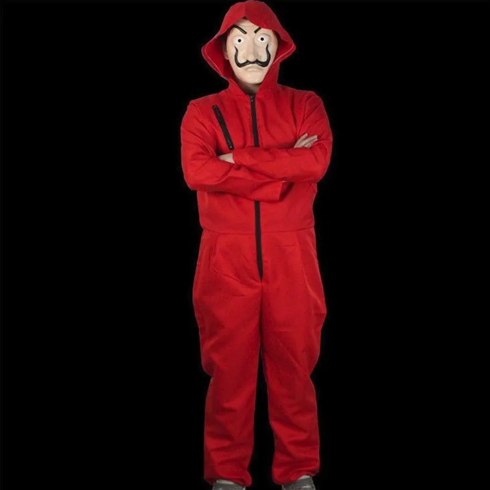 Buy La Casa De Papel Costume Money Heist Hoodie Jumpsuit of The Paper House  Red Coverall with Dali (m) Online at desertcartINDIA