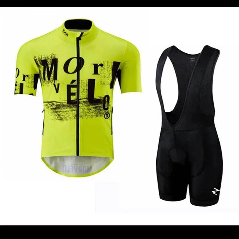 Mens Summer MORVELO Team Cycling Jersey Bib Shorts Suit Breathable MTB Bike  Outfits Racing Bicycle Clothing