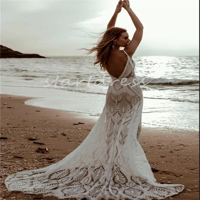 Elegant Lace Mermaid Dress Sexy Boho Boho Destination Wedding Gown 2024 From Startdress 114.78 DHgate.Com