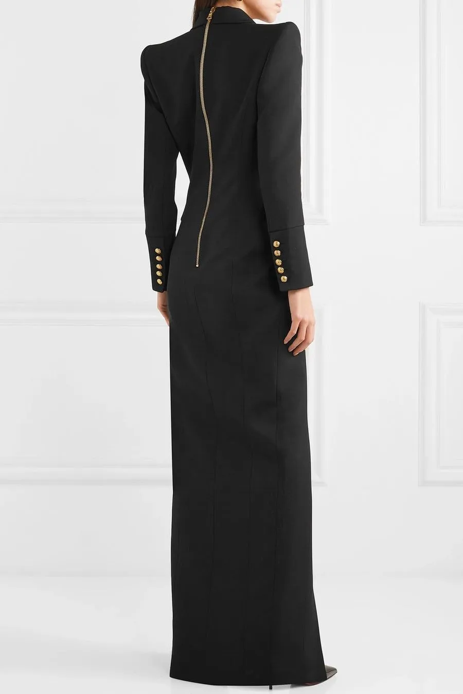 Custom-made Double Breasted Black long sleeve occasion dress for Women - Perfect for Prom, Formal Events, and Special Occasions Custom-made Double Breasted Black long sleeve occasion dress for Women - Perfect for Prom, Formal Events, and Special Occasions