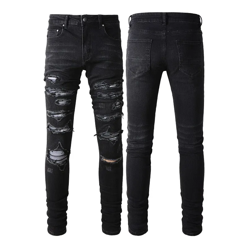 Repaired Jeans Men Black Rip Jeans Mens Ripped Repaired Jeans