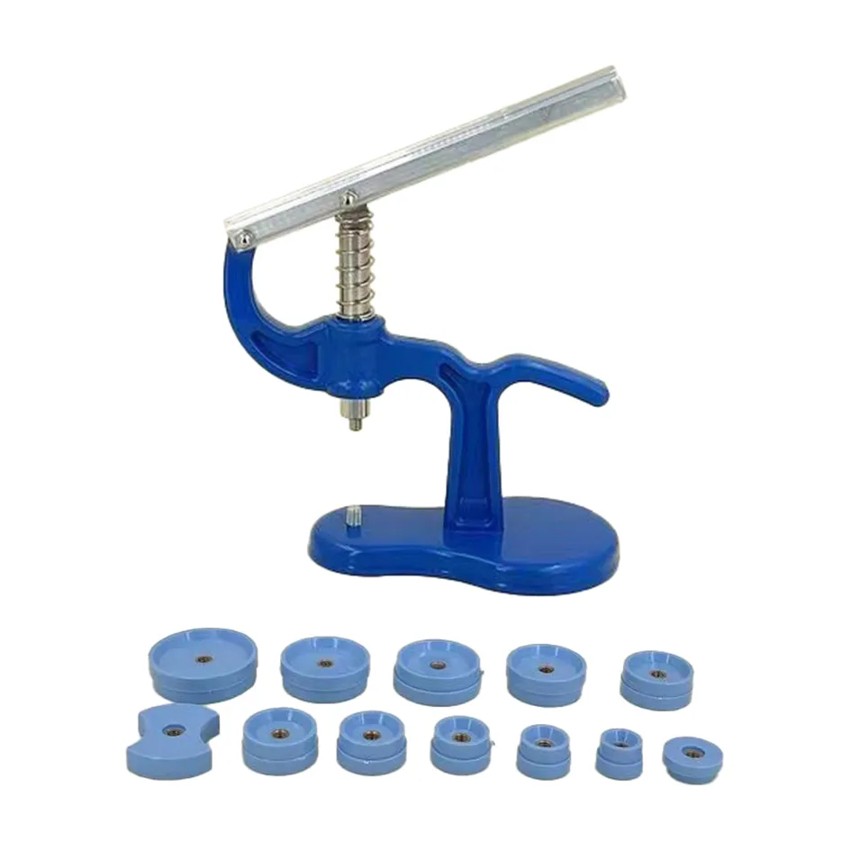 Watch Back Press Tool Kit - Case Fastener Repair Tool Horloge Case Press 12 Dies Horloge Crystal Front Back Case Closer Cover Schroef Presser Kit voor Watchmaker Batterij Vervanging (zwart