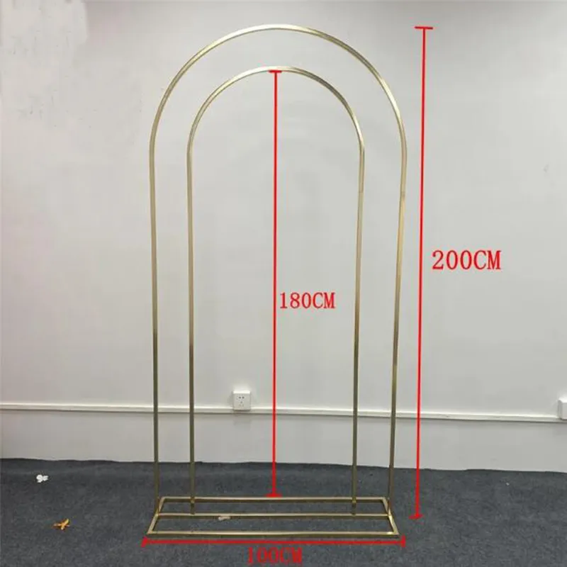 Elegant Gold Plated Double Arch Display Rack For Outdoor Wedding And ...