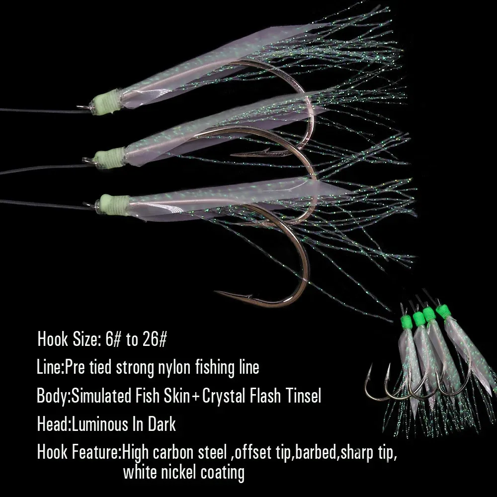 Offshore Angler Flash Fish Skin Sabiki Rig: Fluorocarbon Luminous Single Hook  Rigs For Offshore Fishing From Bao06, $12.66