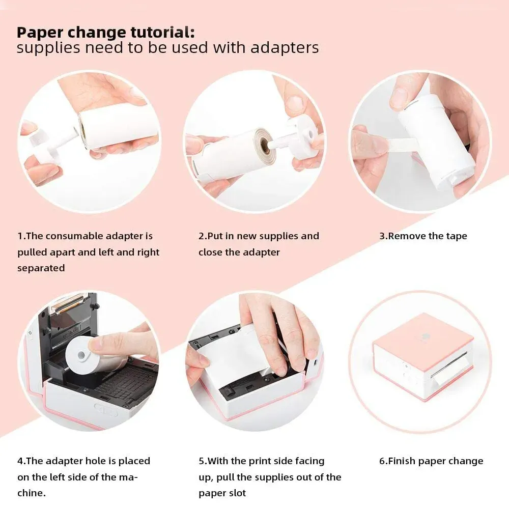Phomemo-Rouleau de papier thermique auto-adhésif, impression transparente  pour M02, M02S, M02 Pro, mini imprimante, autocollant imprimable, papier  pour étiquettes sans encre