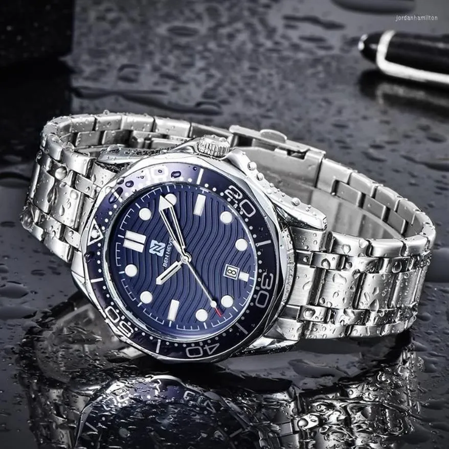 Relojes De Pulsera Relojes Deportivos Militares A Prueba De Agua Hombres Reloj Analogico De Cuarzo De Acero Plateado Reloj Relogios Masculinos Dial Azul Waches287L De 52 02 DHgate