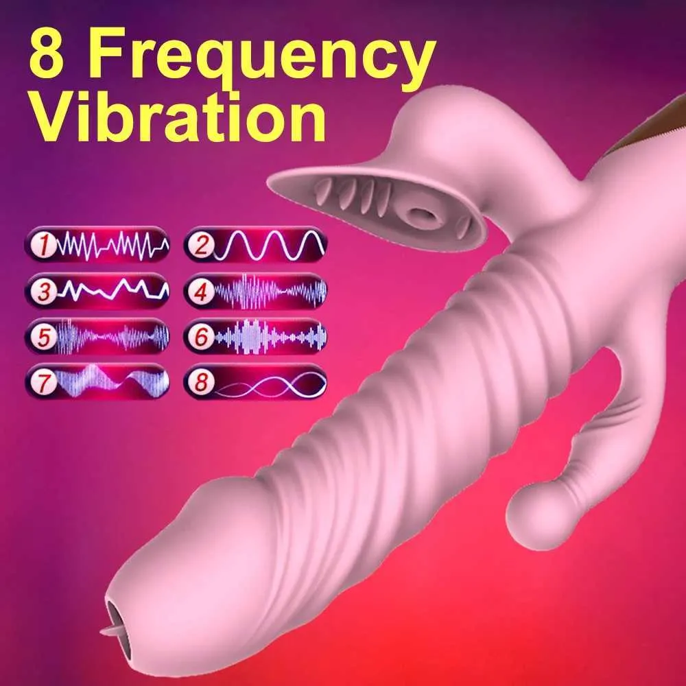 Silicone Tongue Licking Vibrator for Women with 8 Speeds, Rabbit-Style  Telescopic Dildo Powered by AAA Batteries from Dhgate Vibrators