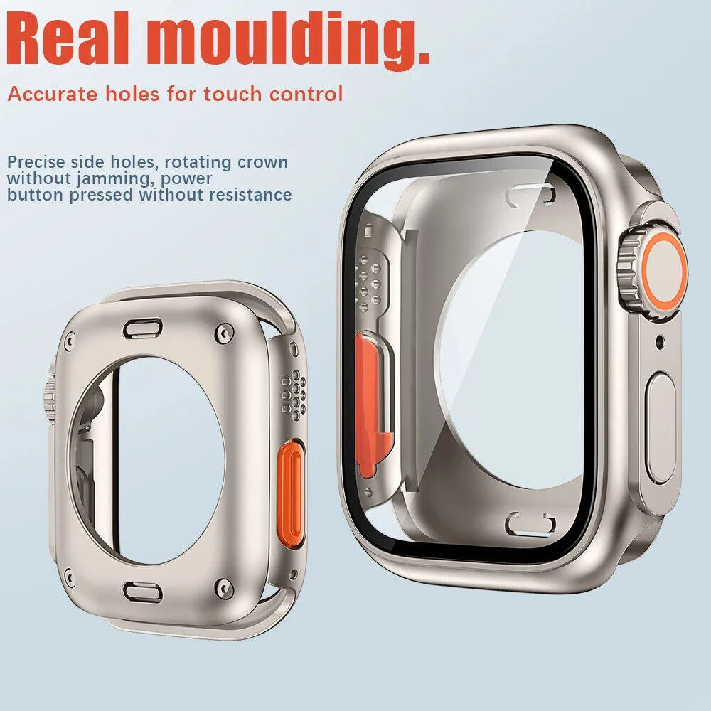 Apple Watch Mod Kit: Glass Case & Silicone Strap for Series 9/8/7/6/5/4 ...